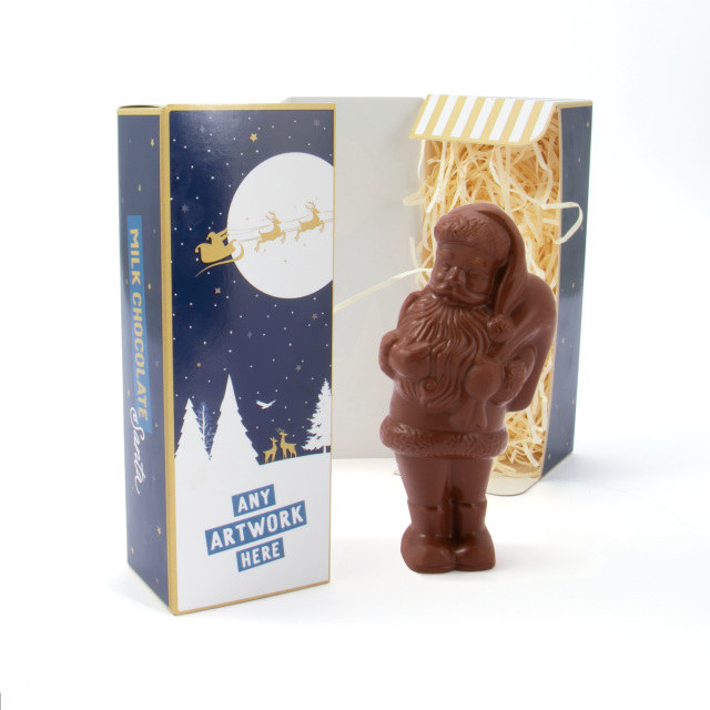 Winter Collection – Eco Flip Top Box – 41% Milk Chocolate Santa