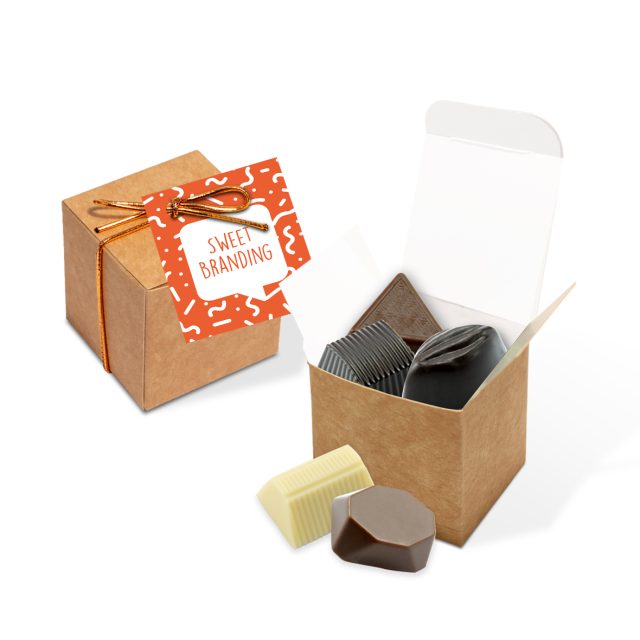 Eco Range – Eco Kraft Cube – 5x Chocolate Truffles