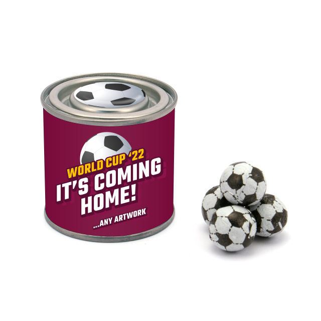 World Cup 2022 – Small Paint Tin – Chocolate Footballs