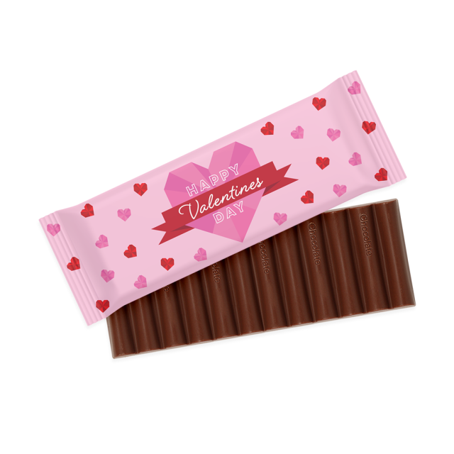 Valentines – 12 Baton Bar – Milk Chocolate – 41% Cocoa
