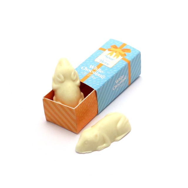 Winter Collection – Eco Mini Match Box – White Chocolate Mice – x2 – 32% cocoa