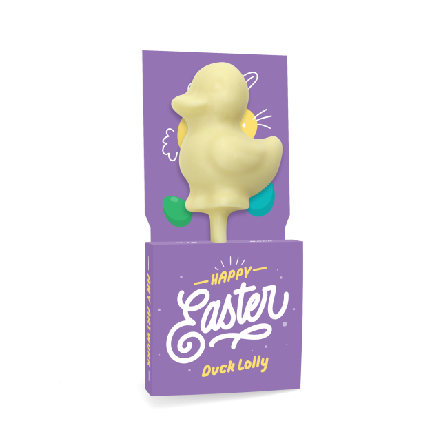Easter – Eco Lolly Box – White Chocolate – Duck Lolly